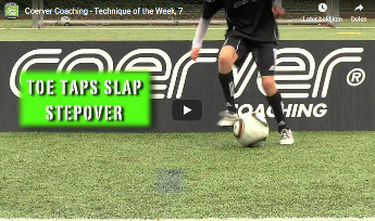 Coerver voetbaltraining - toe taps slap stepover